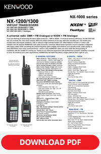 Kenwood NX-1000 Series Specsheet